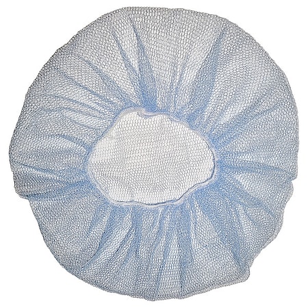 Condor Hairnet, Polyester, 21 in Dia., Blue, 100 PK 819T09