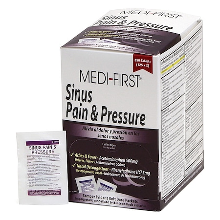 Medi-First Sinus and Allergy Reliever, Phenylephdrine HCI 5mgmg, 250 Tablets, 125 Doses, PK250 81948