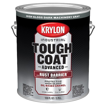 Krylon Exterior Protective Coating, Gloss, Oil/Alkyd Base, Dark Machinery Gray, 1 gal K00871008