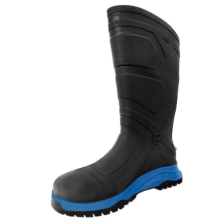Heartland Footwear Unisex Leader ENS Rubber Boot, Plain Toe, 15 in Height, Black, 6 50178-06