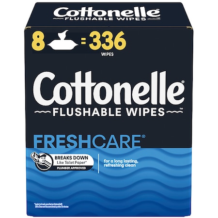Cottonelle Body Wipes, FreshCare, 7.25 x 5 in Wipe, Soft Pack, 8 PK 51826