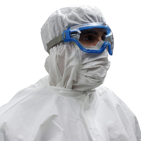 Kimtech Sterile Hood & Mask, Polypropylene, Serged Seam, White, Covers Ears, Head, Mouth, Neck, Shoulders 47677