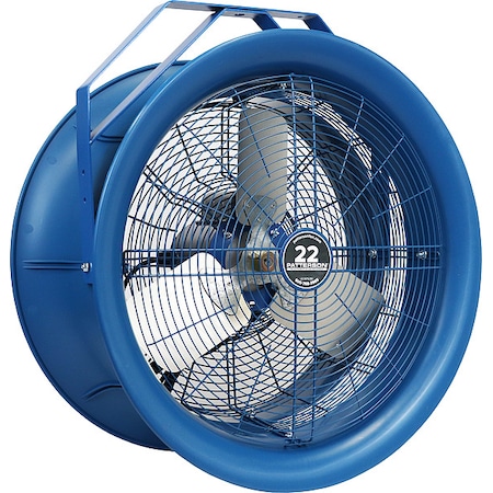 Patterson High Velocity Industrial Fan, Ceiling, Column, Floor, Wall Mount, 22 in Blade Dia, 208 to 230/460V H22B