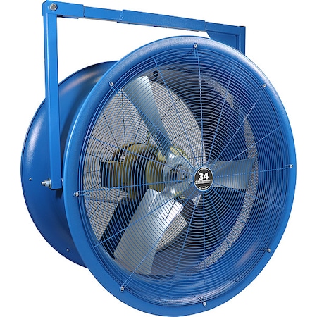 Patterson High Velocity Industrial Fan, Column, Floor, Wall Mount, 34 in Blade Dia, 208 to 230/460V H34B