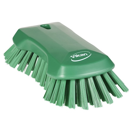 Remco Scrub Brush, Stiff, 7 1/2 in L Handle, 9 1/8 in L Brush, Green, Polypropylene, 9 1/8 in L Overall 38942