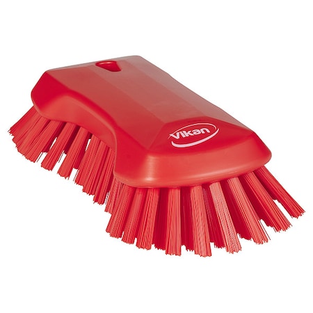 Remco Scrub Brush, Stiff, 7 1/2 in L Handle, 9 1/8 in L Brush, Red, Polypropylene, 9 1/8 in L Overall 38944