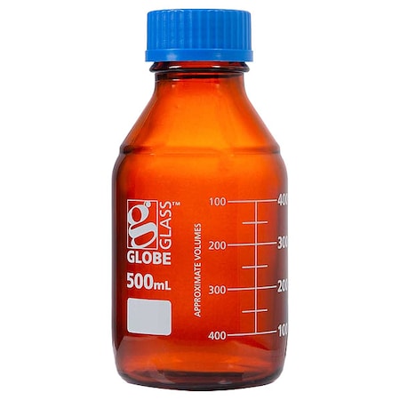 Globe Scientific Bottle, 176 mm H, Amber, 86 mm Dia, PK10 8110500