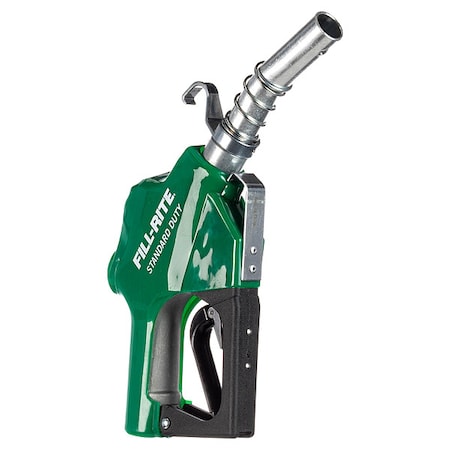 Fill-Rite Fuel Nozzle, Green, Curved, Aluminum Spout SDN100GAN