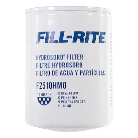 Fill-Rite Fuel Filter, 25 gpm, 50 psi, 5-3/8 in L F2510HM0