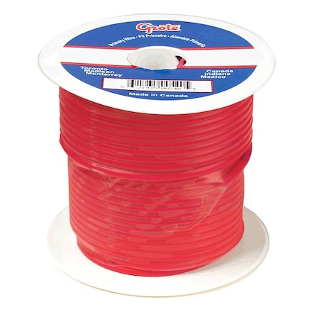 Grote Primary Wire, GPT, 10 AWG, Copper, Red, PVC Jacket, Stranded 89-5000