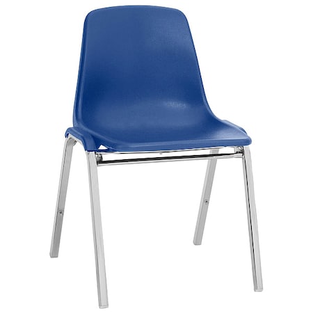 National Public Seating Stacking Chair, 8100 Series, Polypropylene Blue, PK4 8125