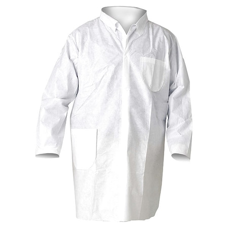 Kleenguard Lab Coat, XS, SMMMS, Snaps, Elastic Cuff, Serged Seam 42201