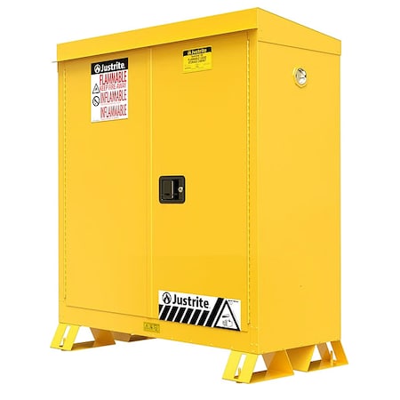Justrite Hazardous Material Storage Cabinet, 30 gal, 1 Shelves, Steel, 43 in W x 44 in H x 18 in D, Yellow 813000