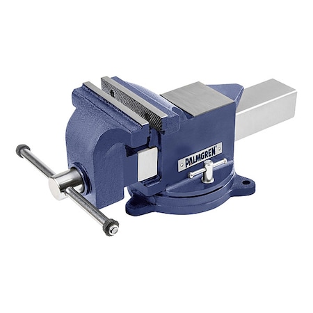 Palmgren Bench Vise, 4"x4", Knurled 9629684