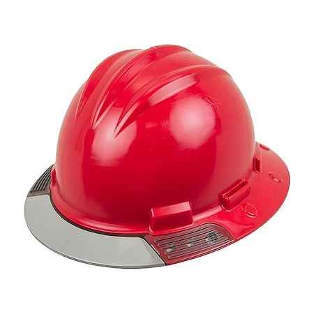 Bullard Full Brim Hard Hat, HDPE, 4 Point Ratchet, Type 1, Class E, Red AVRDRGCS