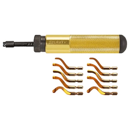 Shaviv Deburring Tool Set, Yellow 155-00258