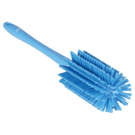 Remco Bottle Brush, Medium, 10 1/4 in L Handle, 6 1/2 in L Brush, Blue, Polypropylene 5382803