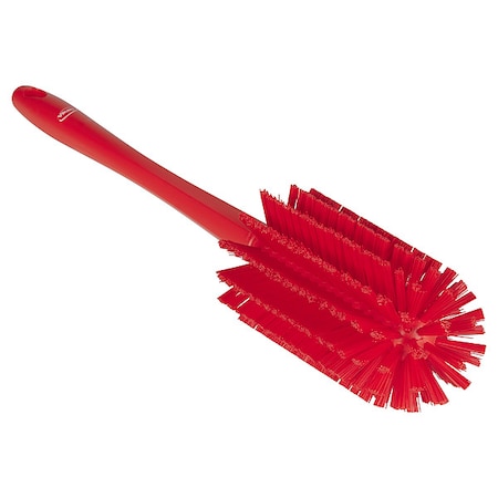 Remco Bottle Brush, Medium, 10 1/4 in L Handle, 6 1/2 in L Brush, Red, Polypropylene, 16 7/8 in L Overall 5382804