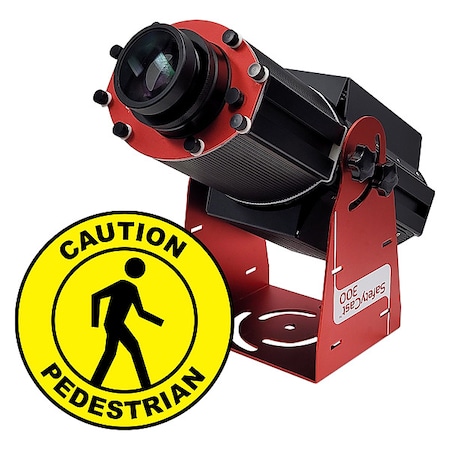Laserglow Technologies Fixed Image Projector, Caution Pedestrian, 9 in W, 34 in H, Wall/Ceiling HSV3F053X