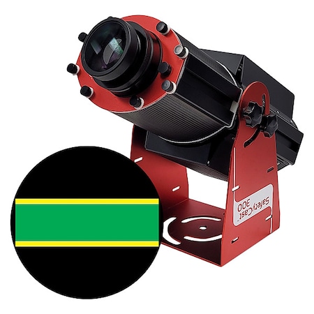 Laserglow Technologies Fixed Image Projector, Green Path with Yellow Border, 9 in W, 34 in H, Wall/Ceiling HSV3H059X