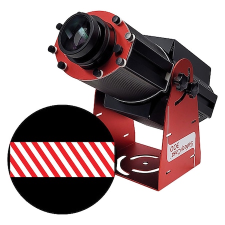 Laserglow Technologies Fixed Image Projector, Red & White Hashed Path, 9 in W, 34 in H, Wall/Ceiling HSV3H136X