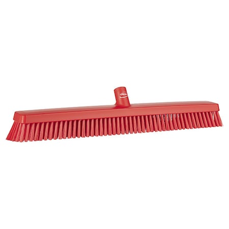 Remco 24 in Sweep Face Broom Head, Soft/Stiff Combination, Red 31954