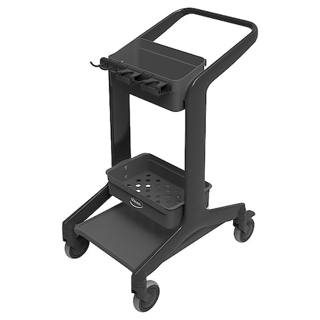 Remco Janitorial Cart, Swivel, Black, PPP, 23.4 lb 57009