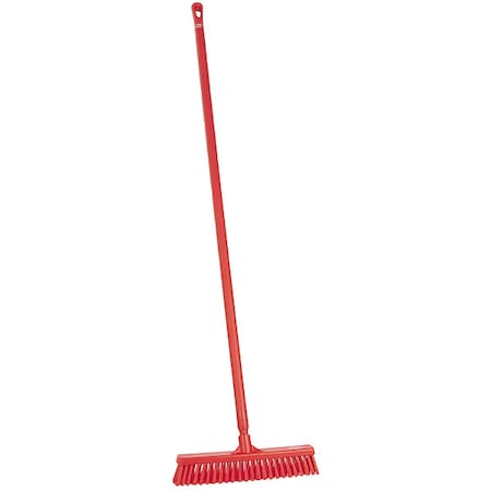 Remco 16 in Sweep Face Push Broom, Soft/Stiff Combination, Red 31744/29624