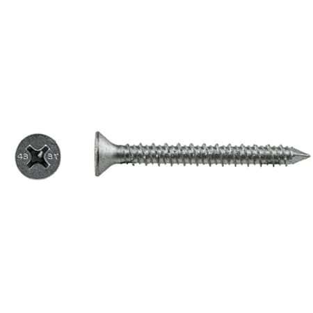 Tapcon Screw Anchor, 1/4 in Dia., Flat, 3 1/4 in L, Stainless Steel Climaseal, 100 PK 3377907
