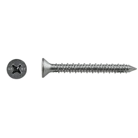 Tapcon Screw Anchor, 3/16 in Dia., Flat, 2 1/4 in L, Stainless Steel Climaseal, 100 PK 3419907