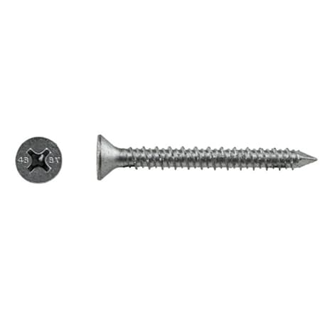 Tapcon Screw Anchor, 3/16 in Dia., Flat, 2 3/4 in L, Stainless Steel Climaseal, 100 PK 3420907