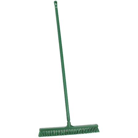 Remco 24 in Sweep Face Push Broom, Soft/Stiff Combination, Green 31942/29622
