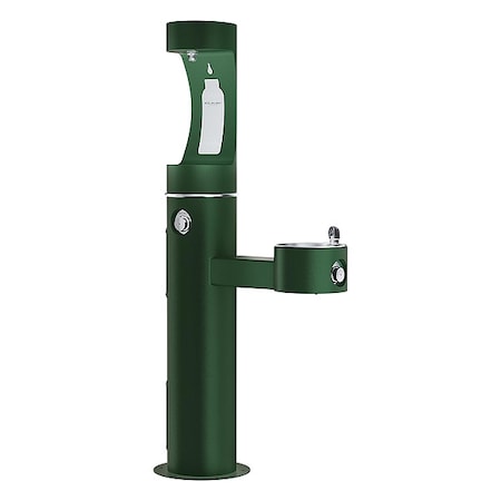 Elkay Commerical Outdoor ezH2O Upper Bottle Filling Station Bi-Level Pedestal Non-Filtered Non-Refrigerated Evergreen LK4420BF1UEVG
