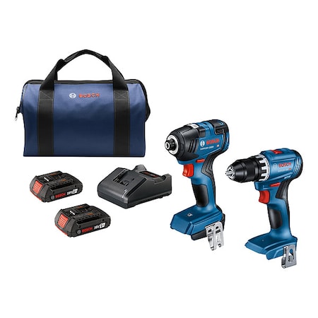 Bosch CordlessToolCombinationKit, (2)2.0Ah GXL18V-27B22