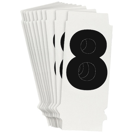 Brady NumberLabel, Polyester, 1-3/4inH, 1inW, PK10 8200P-8