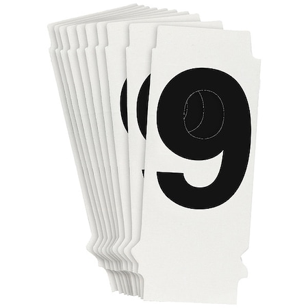Brady NumberLabel, 1-3/4inH, 7/8inW, PK10 8200P-9