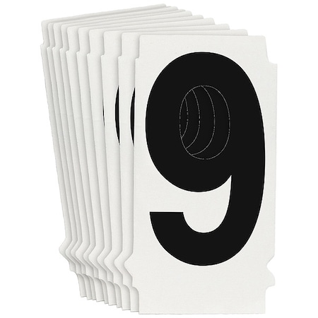 Brady NumberLabel, 1-1/2inH, 1-3/8inW, PK10 8205P-9