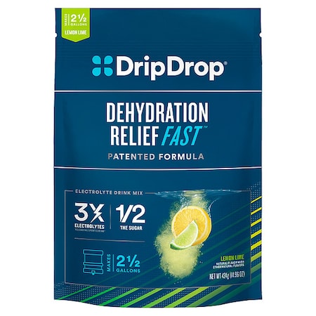Dripdrop Lemon Lime Bulk Pouches, 2.5 Gal, Pk 12 61436
