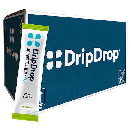 Dripdrop Electrolyte, 16oz, ZeroSugar, Lmn/Lm, Pk 100 61435