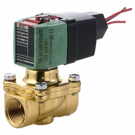 Asco Solenoid Valve, 2-Way, 2-Position, Normally Closed, 1/2 in Pipe Size, 24V to 120V AC/DC, High Flow 8210P094 24-120