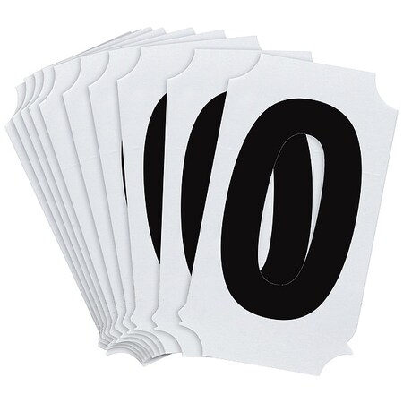 Brady NumberLabel, Polyester, 2inH, 1-7/8inW, PK10 8210P-0