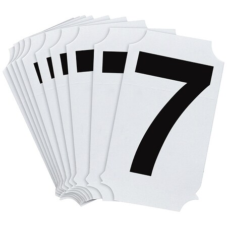 Brady NumberLabel, Polyester, 2inH, 1-5/8inW, PK10 8210P-7