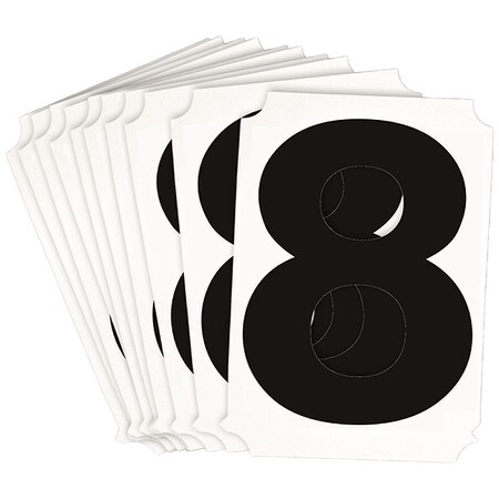 Brady NumberLabel, Polyester, 3inH, 2-5/8inW, PK10 8215P-8