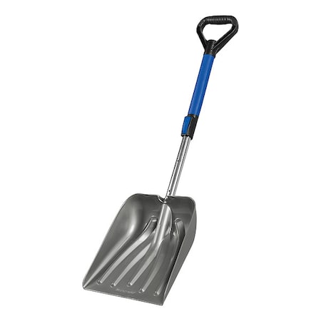 Zoro Select Snow Shovel, 11 1/2 in W x Plastic Blade, 17 in L Steel Handle SCS4506PK