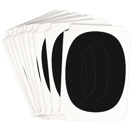 Brady NumberLabel, Polyester, 4inH, 3-3/4inW, PK10 8220P-0