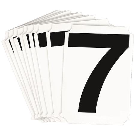 Brady NumberLabel, Polyester, 4inH, 3-1/4inW, PK10 8220P-7