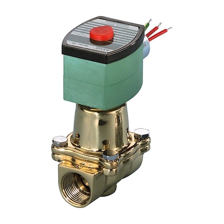 Asco Solenoid Valve, 2-Way, 2-Position, Normally Closed, 1/2 in Pipe Size, 120V AC, High Temperature 8222G002