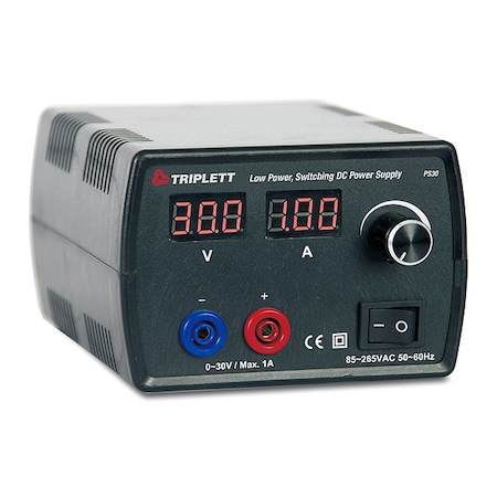 Triplett DC Power Supply, LCD Ring, 30 W, 5.5" D PS30