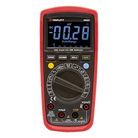 Triplett Digital Multimeter, 600 V Max DC, 60 mV Max AC, TRMS, 6,000 Instrument Counts, EBTN with Bar Graph MM525-NIST