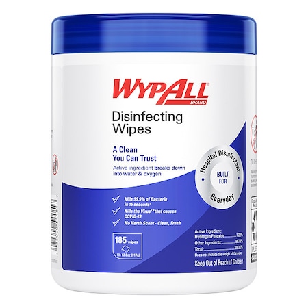 Wypall Disinfecting Wipes, Canister, Fresh, 185 ct 54481